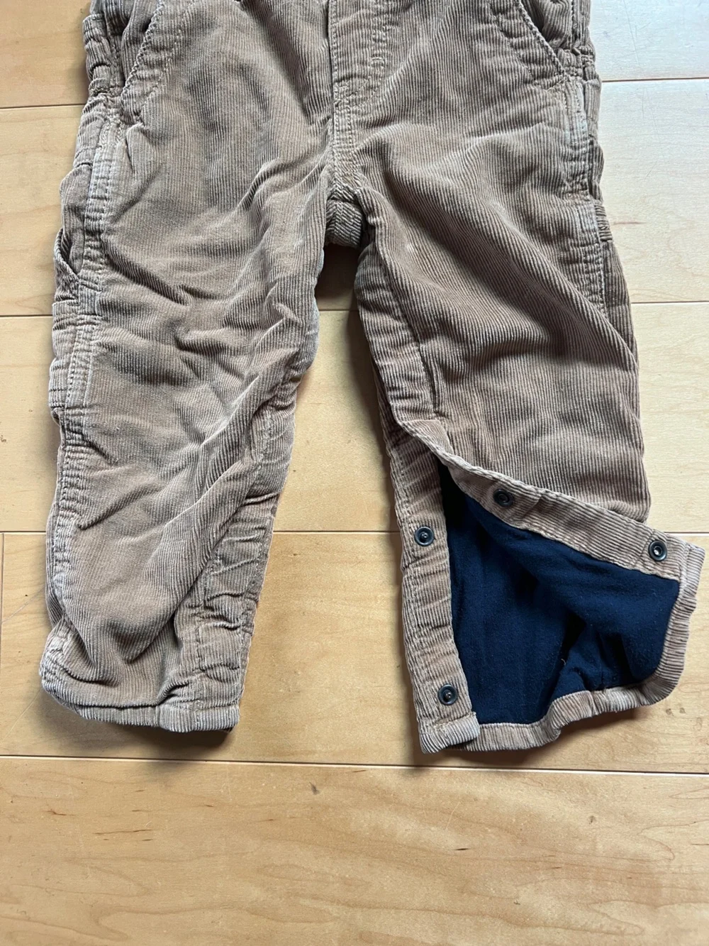 OshKosh B'gosh Tan Lined Corduroy Kids Overalls